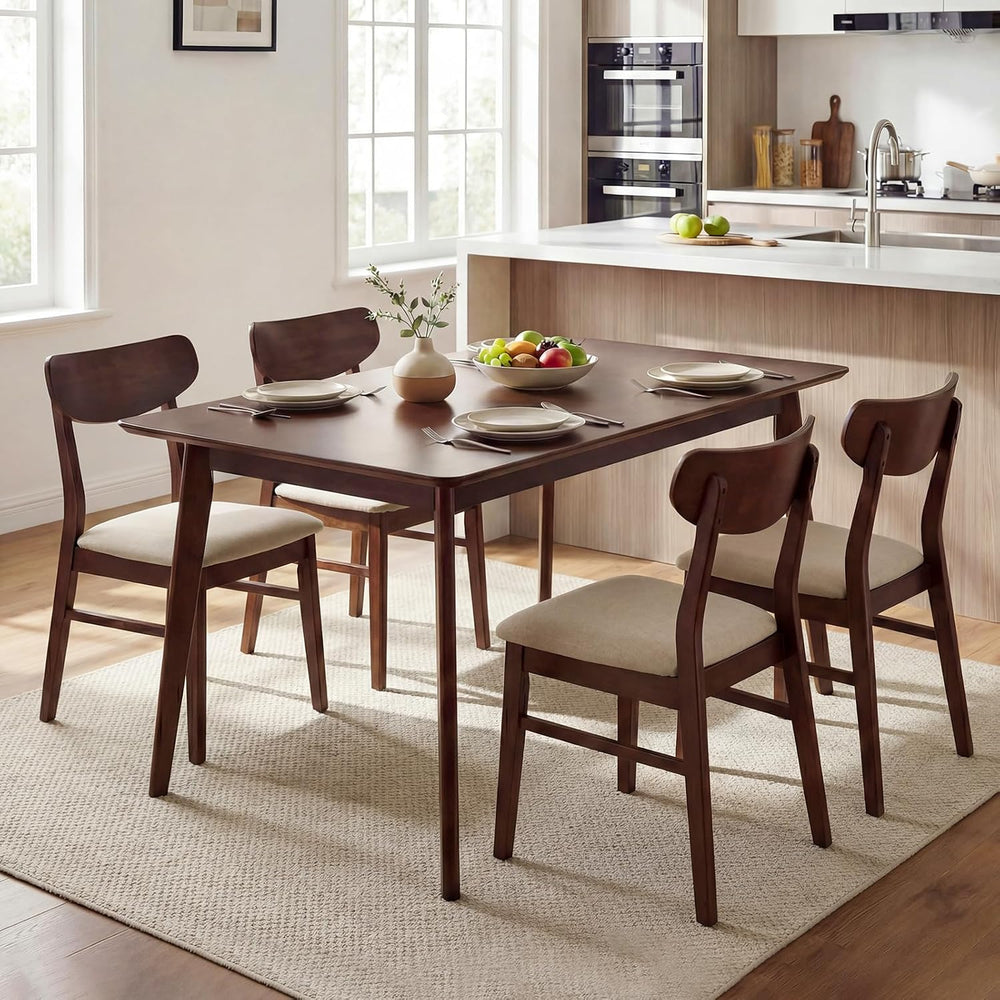 Giantex Dining Table for 4, 47" Rectangular Wooden Kitchen Table with So...