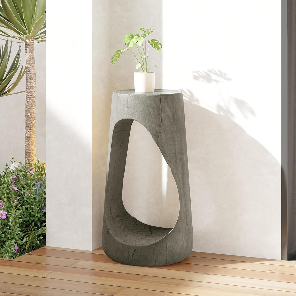 14.96" Side Table,Hollow Design End Patio Garden Stool Decorative Accent...