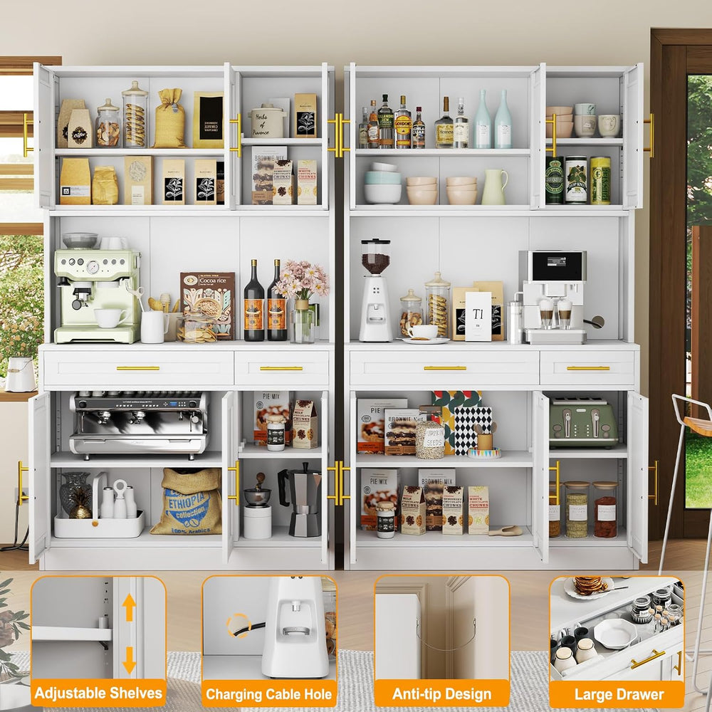 GAIOUS 71" Metal Kitchen Pantry Cabinet, Buffet Sideboard with Drawers |...
