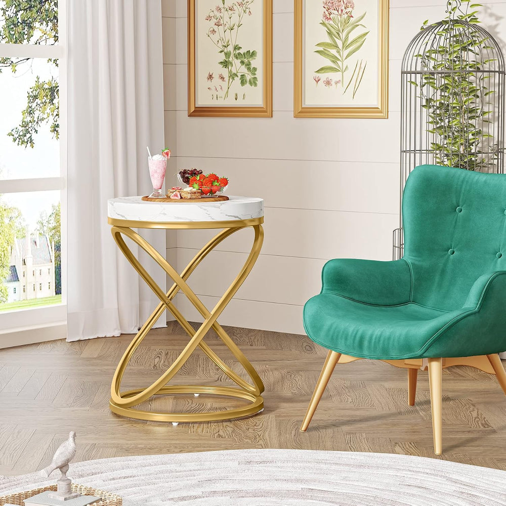 Tribesigns Round End Table with Engineered Wood Tabletop, 26 Inches Round Sid...