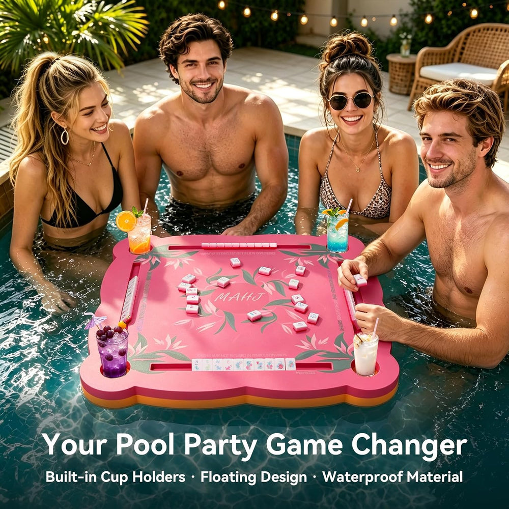 Luxury Floating Mahjong Table for Pool,31.5" EVA Foam Pool Float Board G...