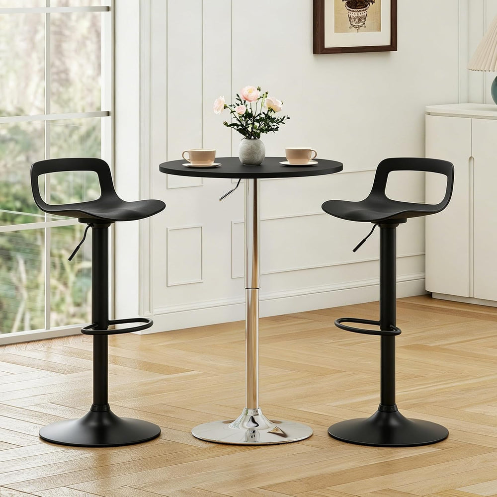 LSSPAID Bar Stools Set of 3, Adjustable Height 360° Swivel Bar Stools with Ba...