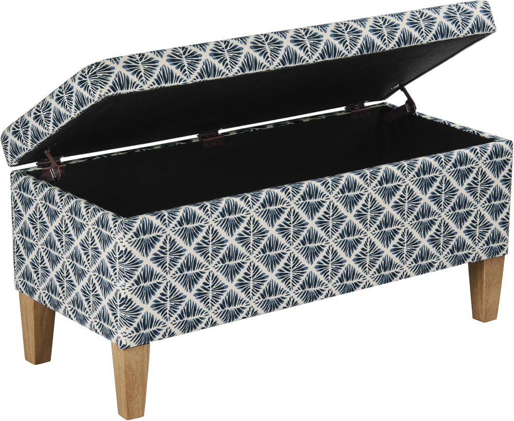 HomePop 36" Decorative Storage Bench - Blue Geometric Pattern