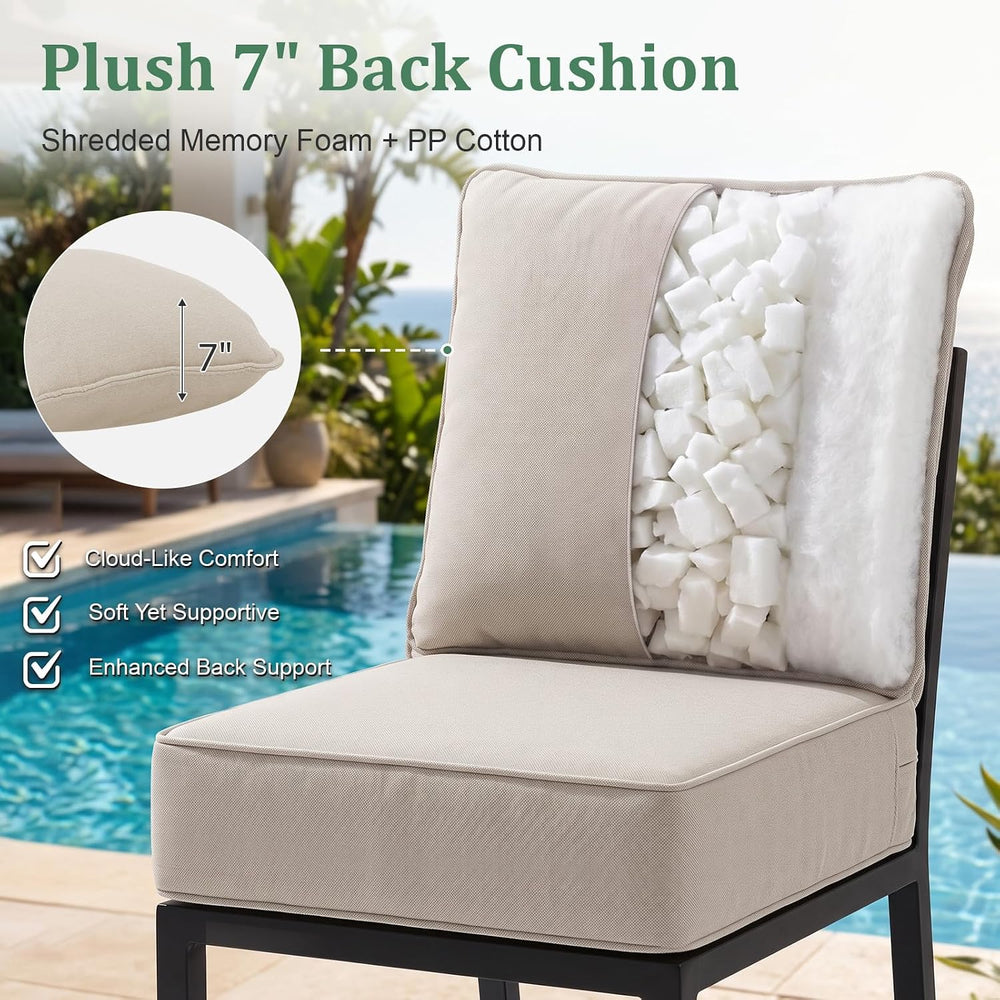 Outdoor Chair Cushions 22 x 24 x 6 Inch, 100% Olefin Patio Furniture Cushions...