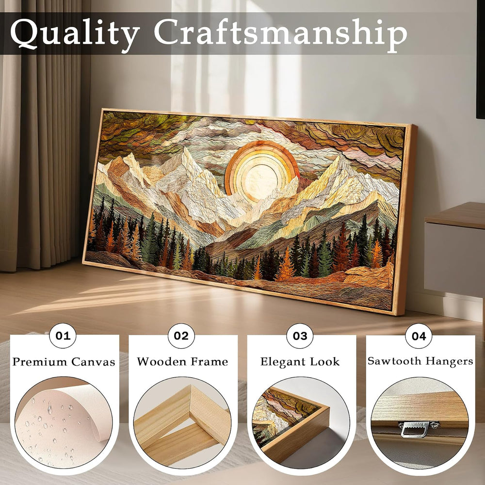 imjiayu Abstract Mountain Wall Art Boho Large Framed Wall Decor 20"x40&q...