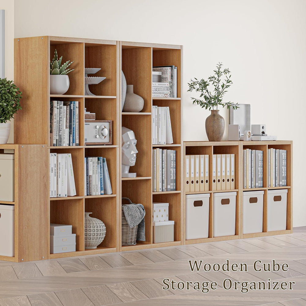 Cube Storage Organizer Bookcase, Decorative 11 inch Open Back Cubical Shelf w...