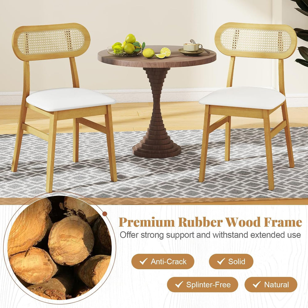 GOFLAME Wooden Dining Chairs Set of 4, Mid-Century Modern Kitchen Chairs with...