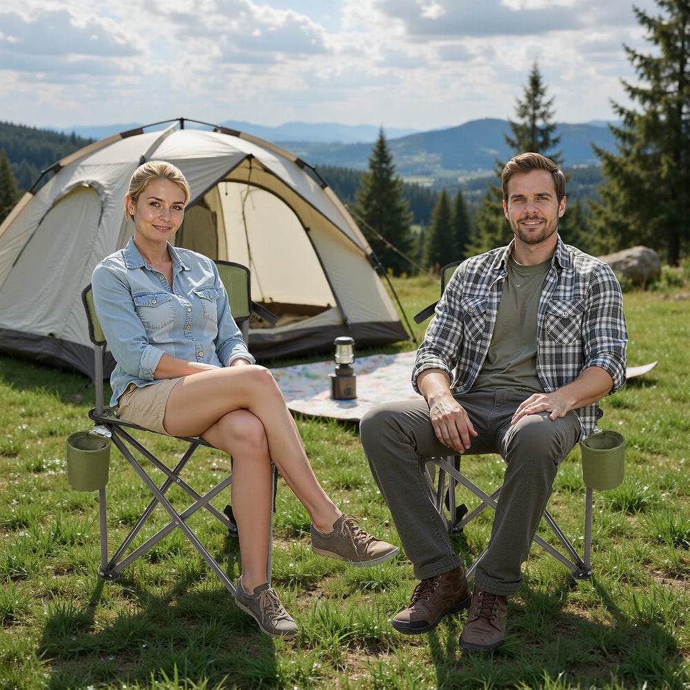 2 Pack Tripod Camping Chairs, Portable 3 Legged Folding Tripod Stool Seat wit...