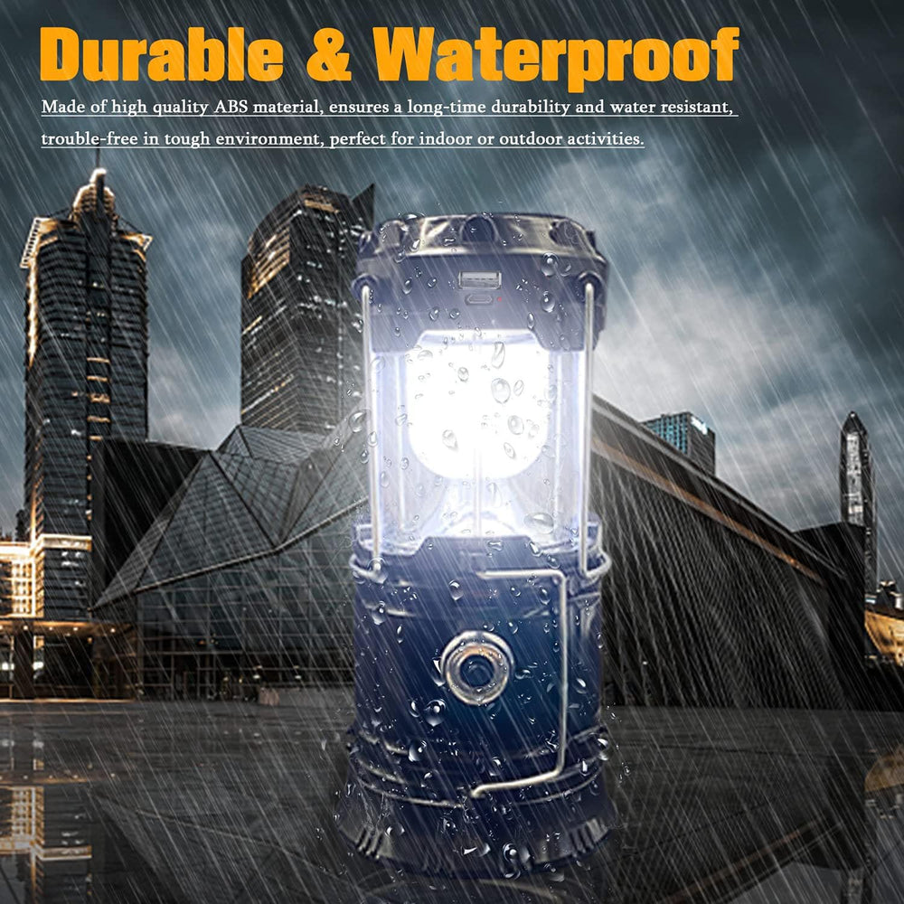 Collapsible Portable LED Camping Lantern XTAUTO Lightweight Waterproof Solar ...