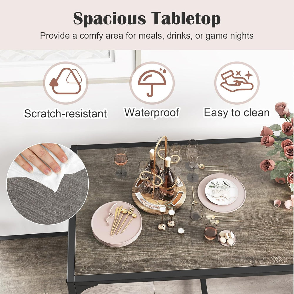 Giantex 3-Piece Dining Table Set for 2, Small Industrial Kitchen Table with 2...