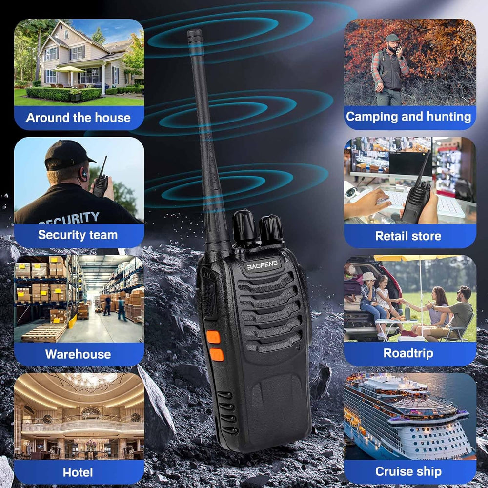 Baofeng Walkie Talkies 888S Rechargeable Long Range with Earpieces for Adults...