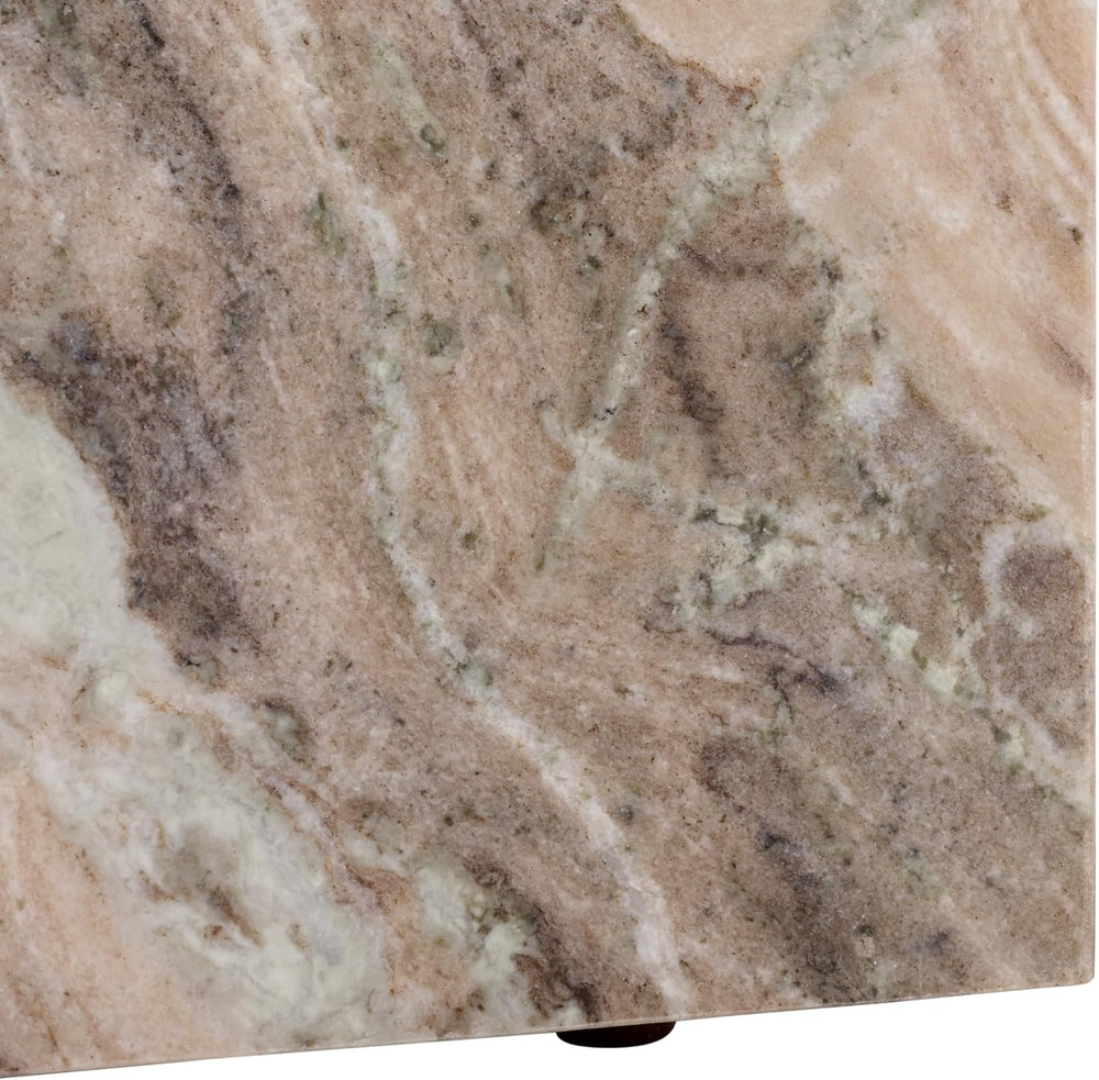 SAFAVIEH Couture Collection - Leah Bryanna White & Brown Marble Accent Ta...