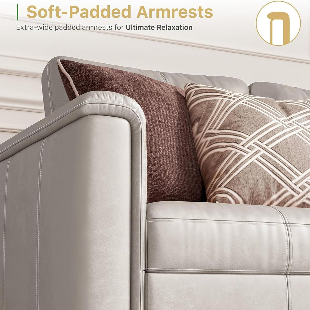 SITJOY Faux Leather Sectional, Accessories, Armrests Sectional, Greige | Soft...