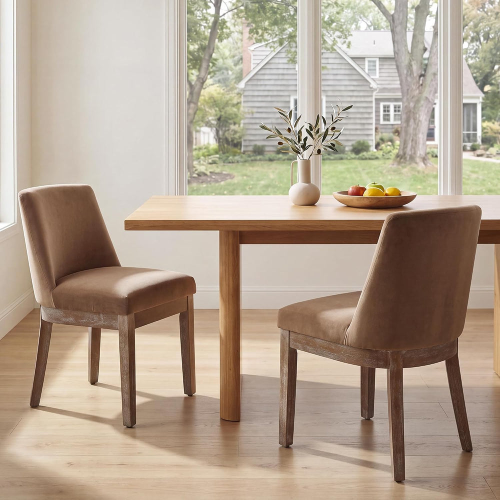 HNY Modern Dining Chairs Set of 2 with Comfortable Back Support, Farmhouse So...