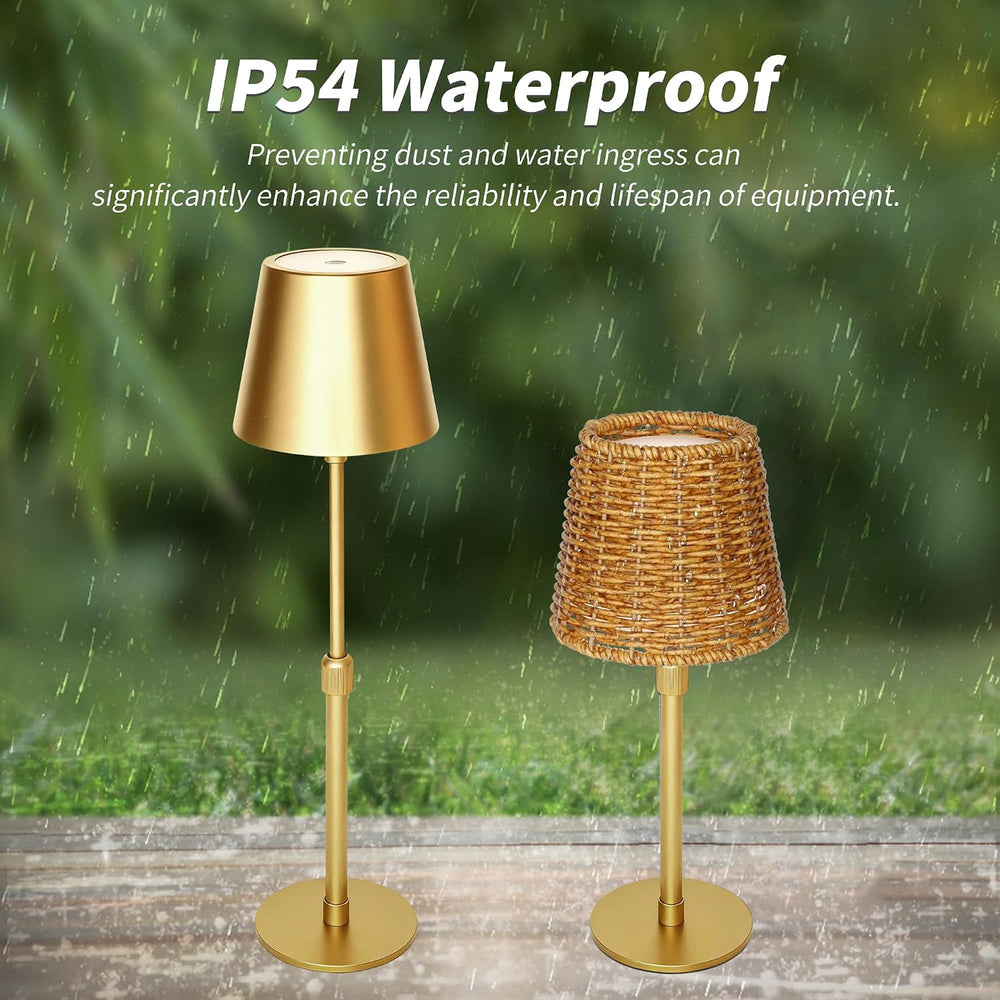 Mr.White Outdoor Waterproof Rechargeable Cordless Table Lamp with Telescopic ...