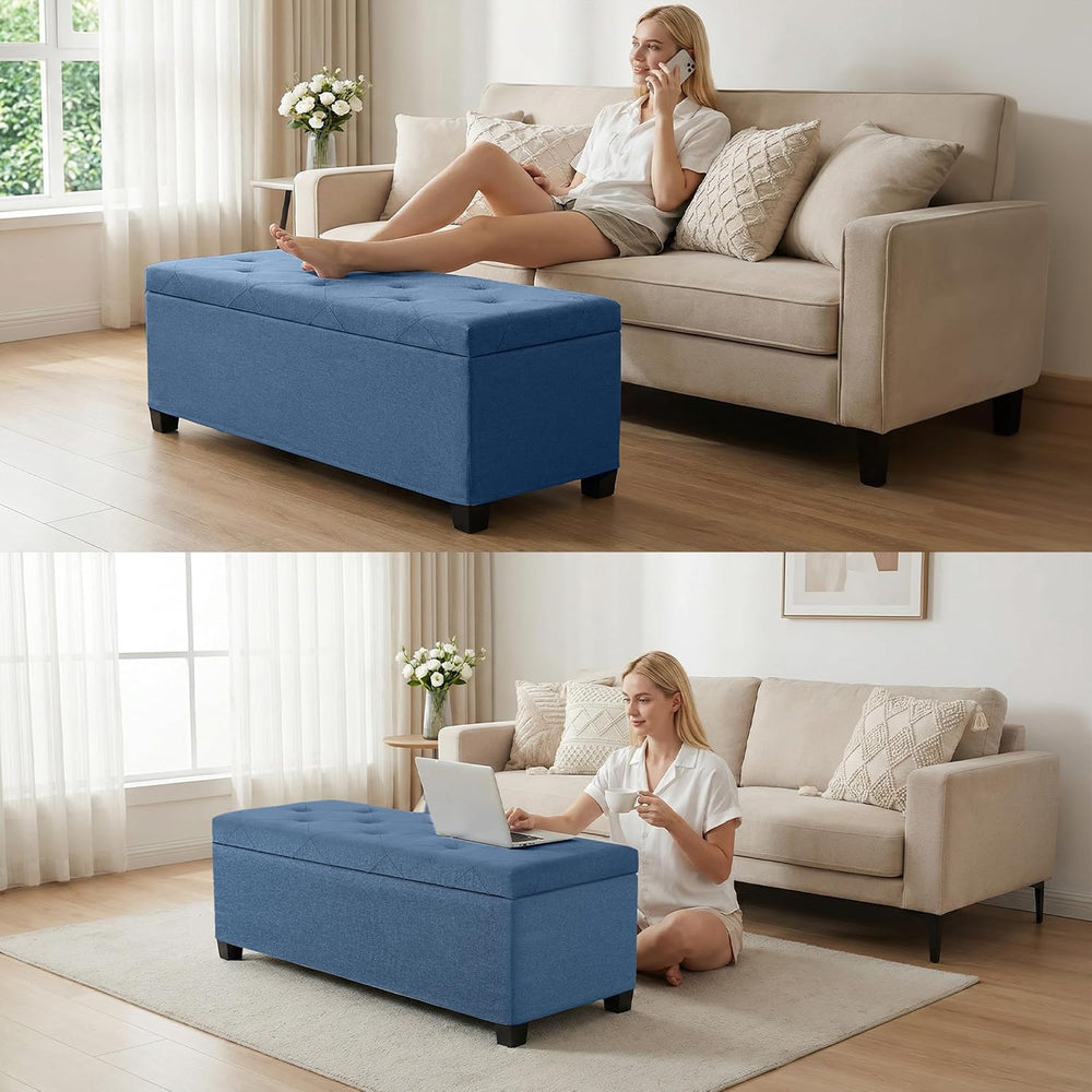DUMOS Storage Ottoman Bench, 43.3 Inch End of Bed Bench for Living Room | 27 ...