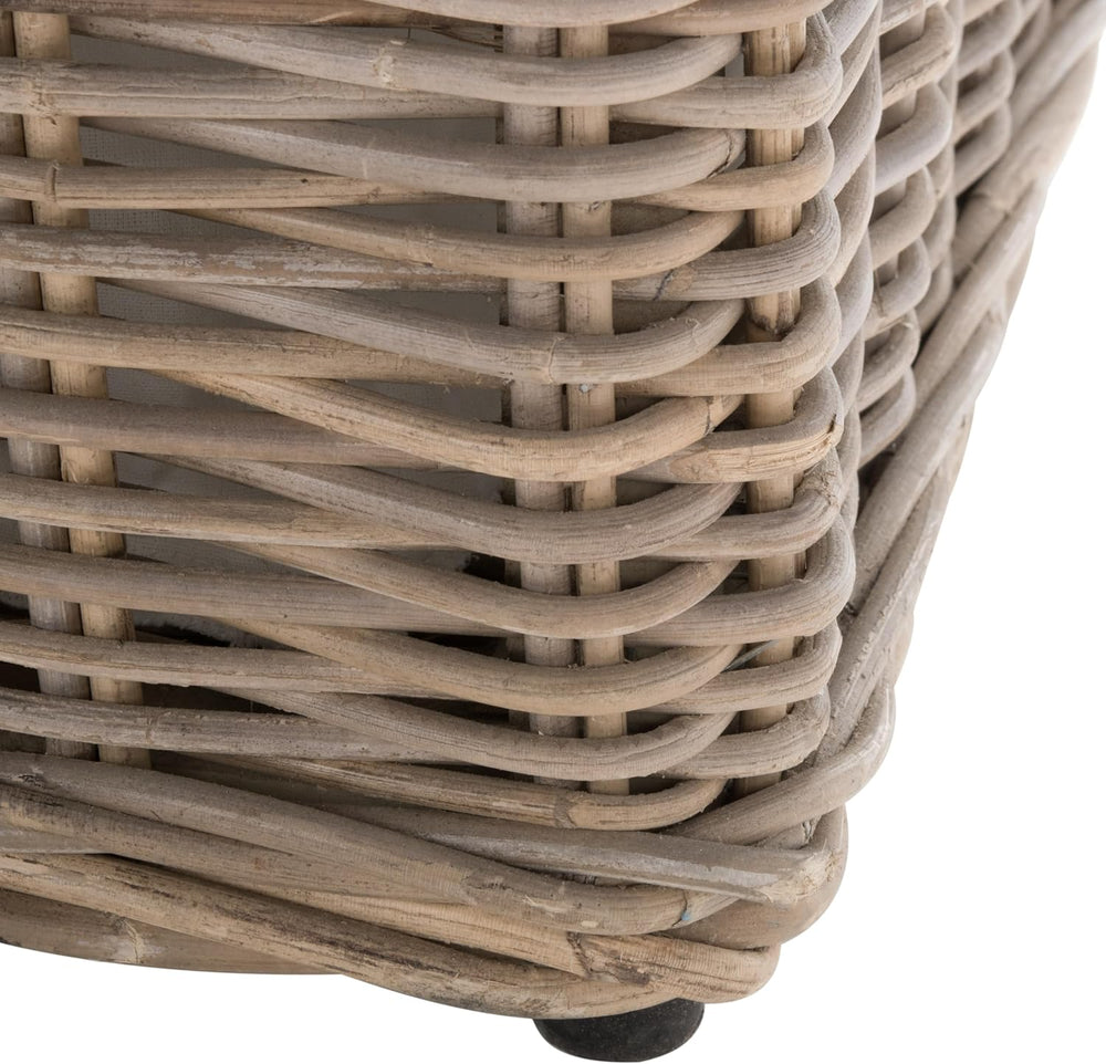 SAFAVIEH Furniture - Caius Rattan Trunk - Grey - Rattan - Coastal Woven Desig...
