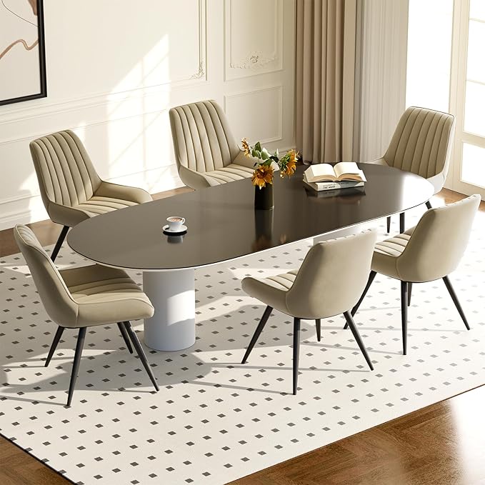 Modern Dining Chairs Set of 6,Upholstered Dining Room Chairs with Thick Cushi...