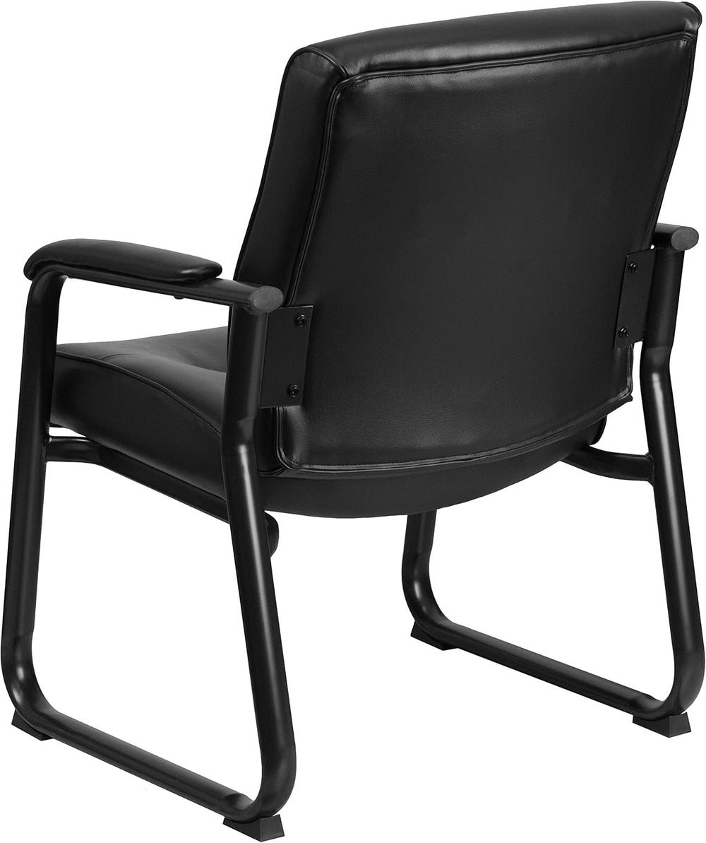 Flash Furniture Hercules LeatherSoft Reception Side Chair, Black