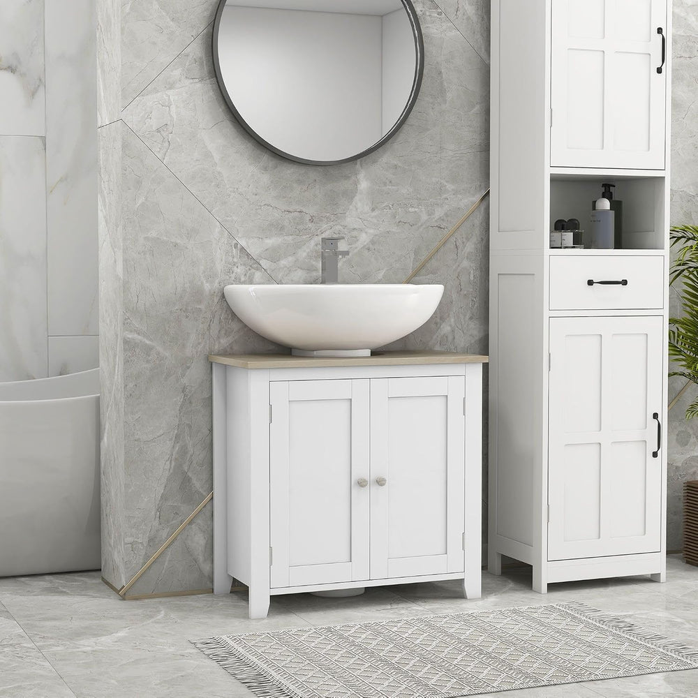 Under-Sink Bathroom Storage Cabinet with Adjustable Shelves