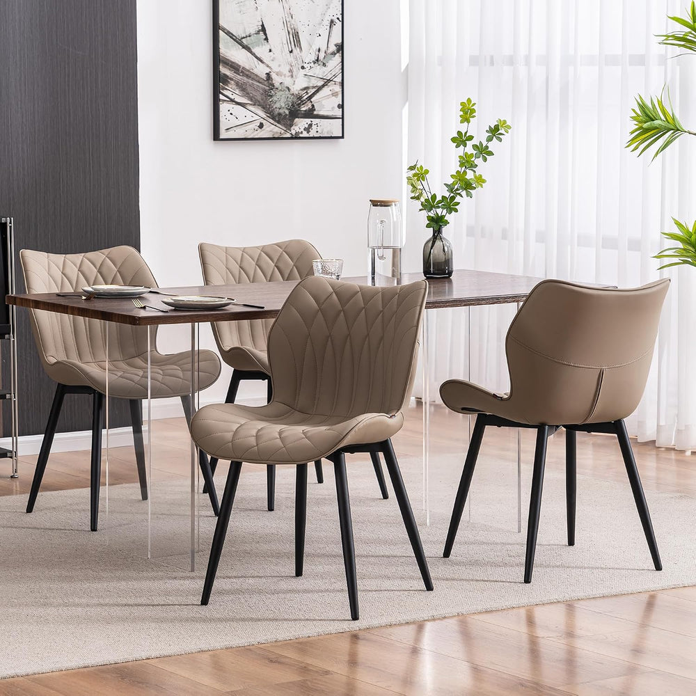 Kidol & Shellder Dining Chairs Set of 2, PU Leather Upholstered Kitchen C...