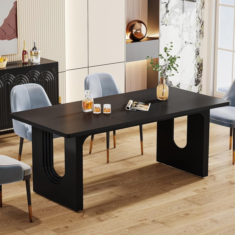 Tribesigns Modern Dining Table for 6 People, 71" Large Kitchen Dining Ta...
