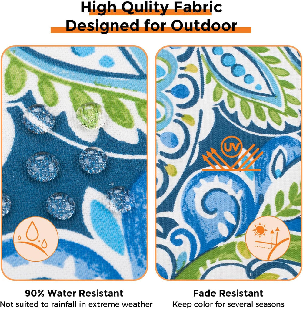 Magpie Fabrics Indoor Outdoor Waterproof Square Chair Cushion, 18" x 18&...