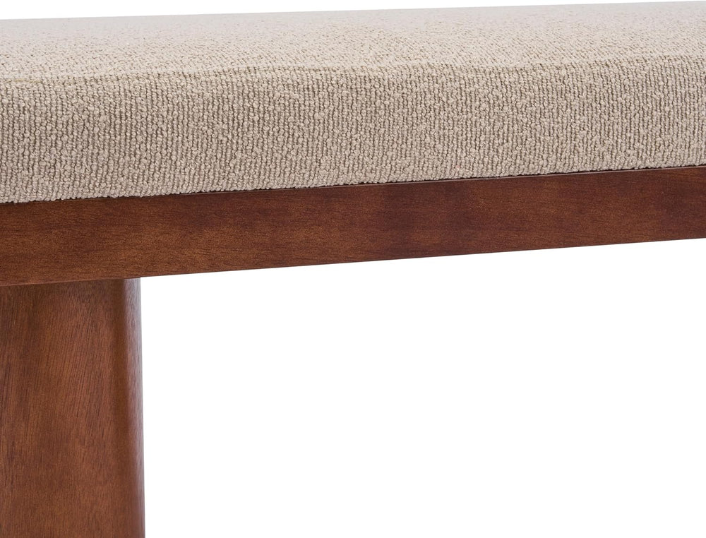 Christopher Knight Home 55" Chenille Upholstered Bench with Solid Rubber...