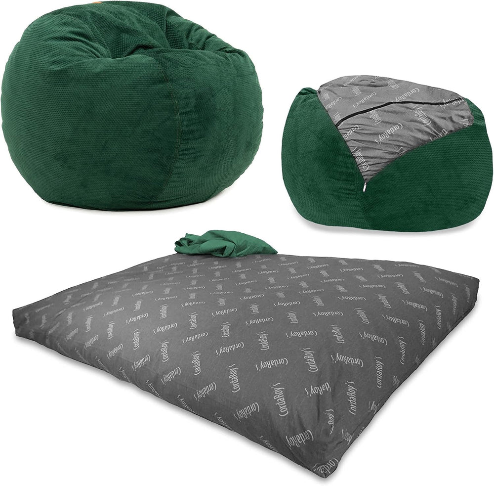 CordaRoy's Chenille Bean Bag Chair, Convertible Chair Folds from Bean Bag...