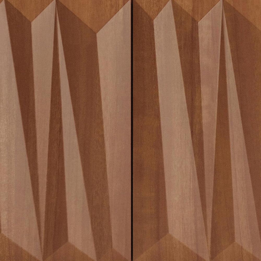 60" Contemporary Geometric Sideboard Buffet with 3D Triangular Doors &am...