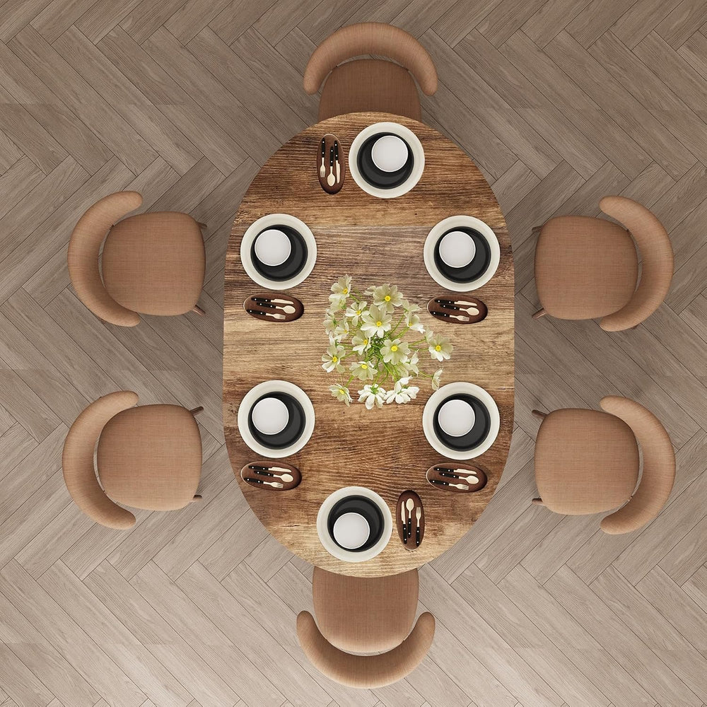 59-Inch Extendable Round Dining Table for Dining Room, 4-6 People Large Expan...