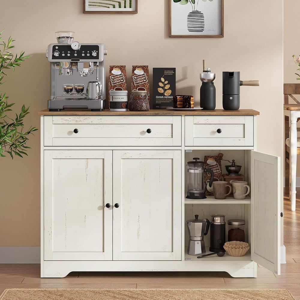 VASAGLE Buffet Cabinet, Sideboard, 3 Doors, 42.1 x 15.8 x 31.8 Inches