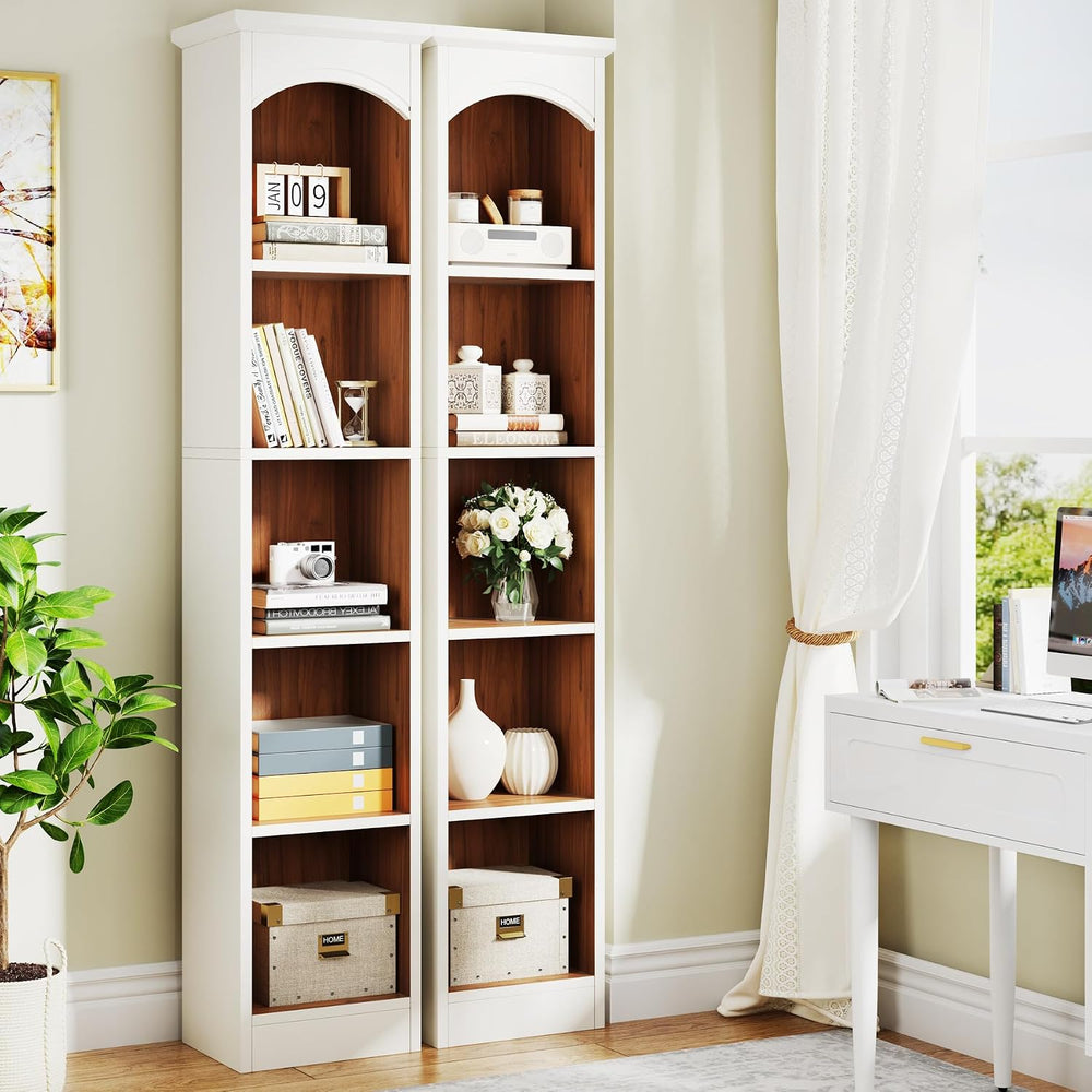 Tribesigns 70.9-Inch Tall Narrow Bookcase, 5-Tier Cube Bookshelf with Storage...