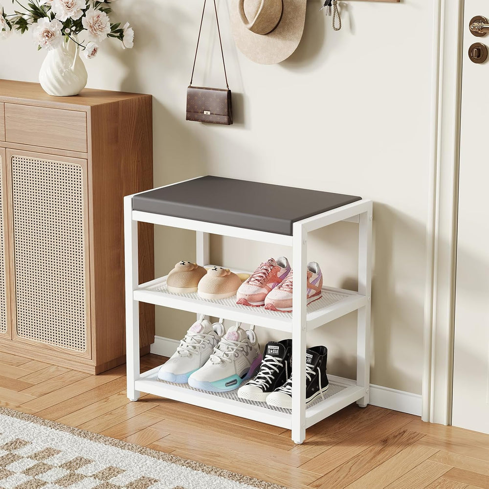 Small Shoe Bench Shoe Rack Storage Bench Entryway Bench Shoe Shelf with Seat ...