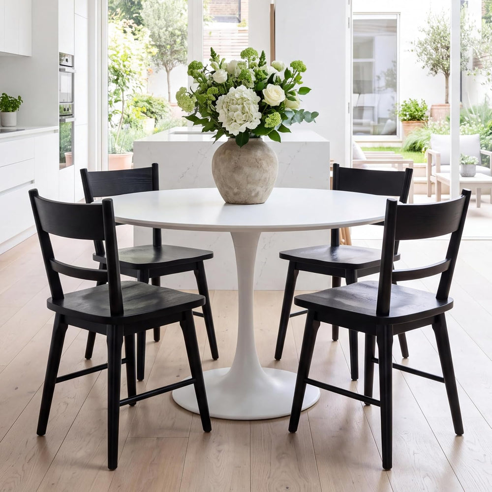 CIMOTA Black Dining Chairs Set of 4, Farmhouse Wood Dining Chairs Ladder Back...