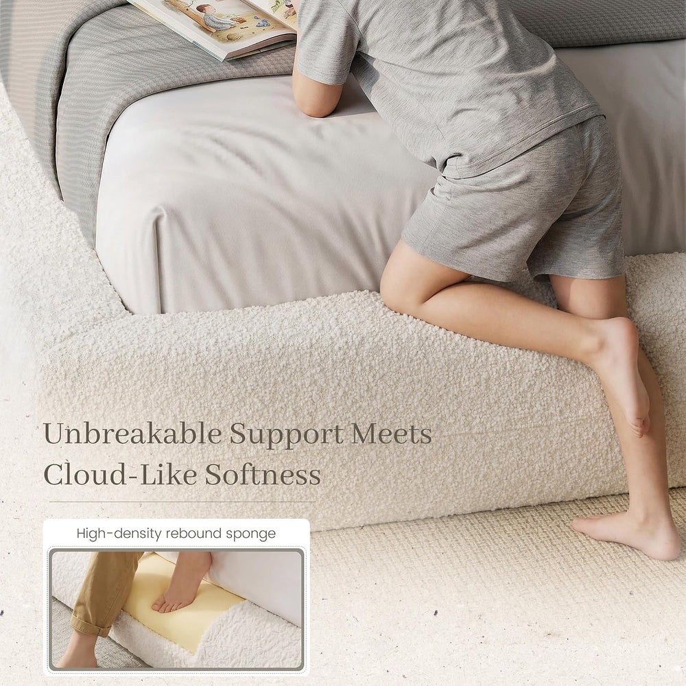 Homkdom Cloud Bed Frame Queen Size with 5.1" Headboard for Minimalist Room