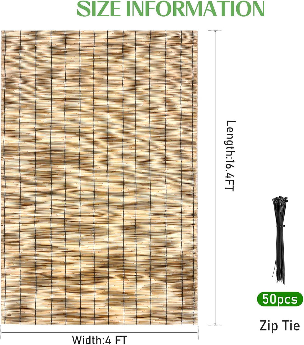 Natural Reed Fencing,Privacy Fence Bamboo-Like Reed Screen Curtain Natural Fe...