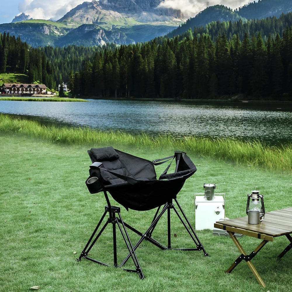 Hammock Camping Chair Folding 350lbs Foldable Portable Rocking Chairs for Adu...