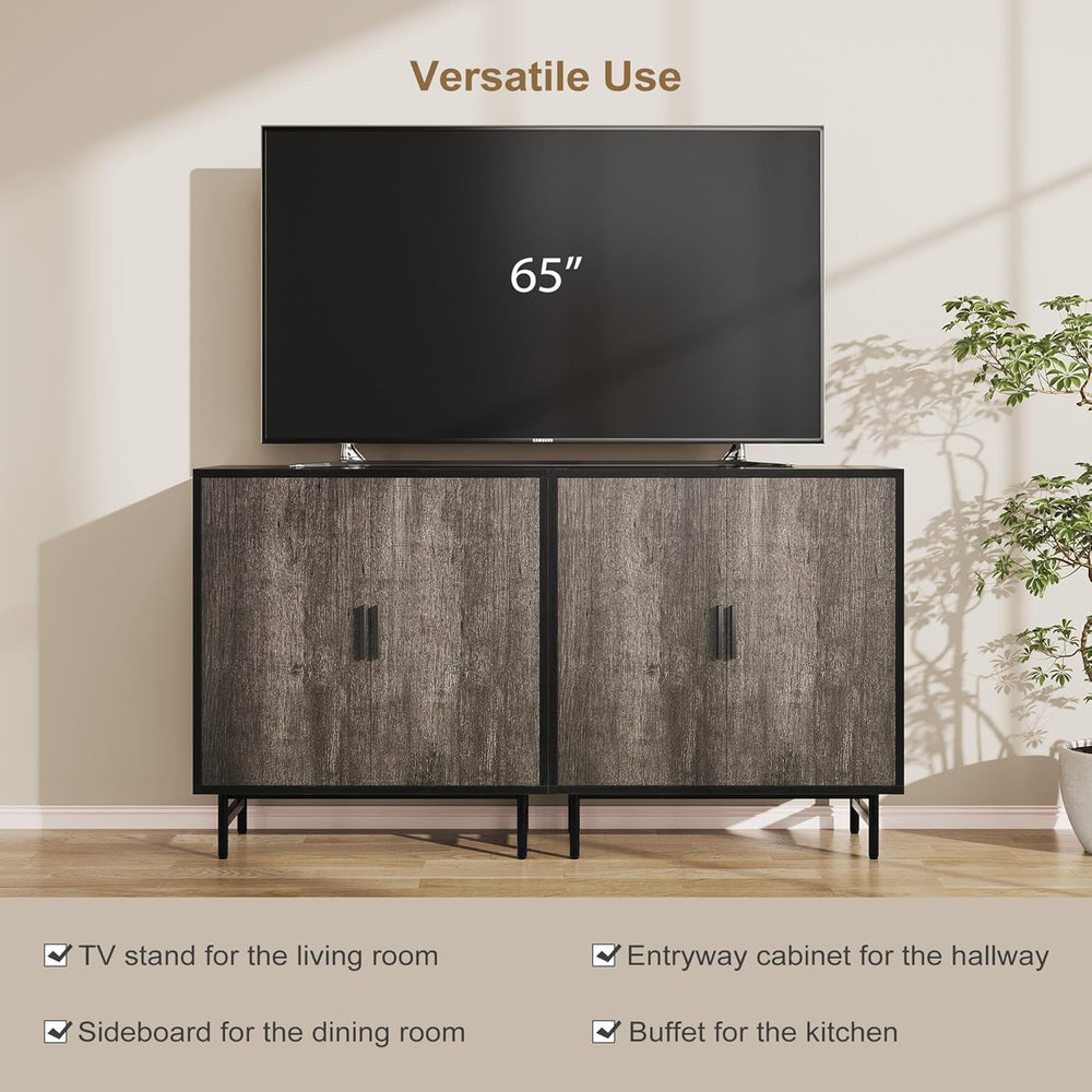 Sideboard Buffet Cabinet with Storage, Kitchen Storage Cabinet with Adjustabl...