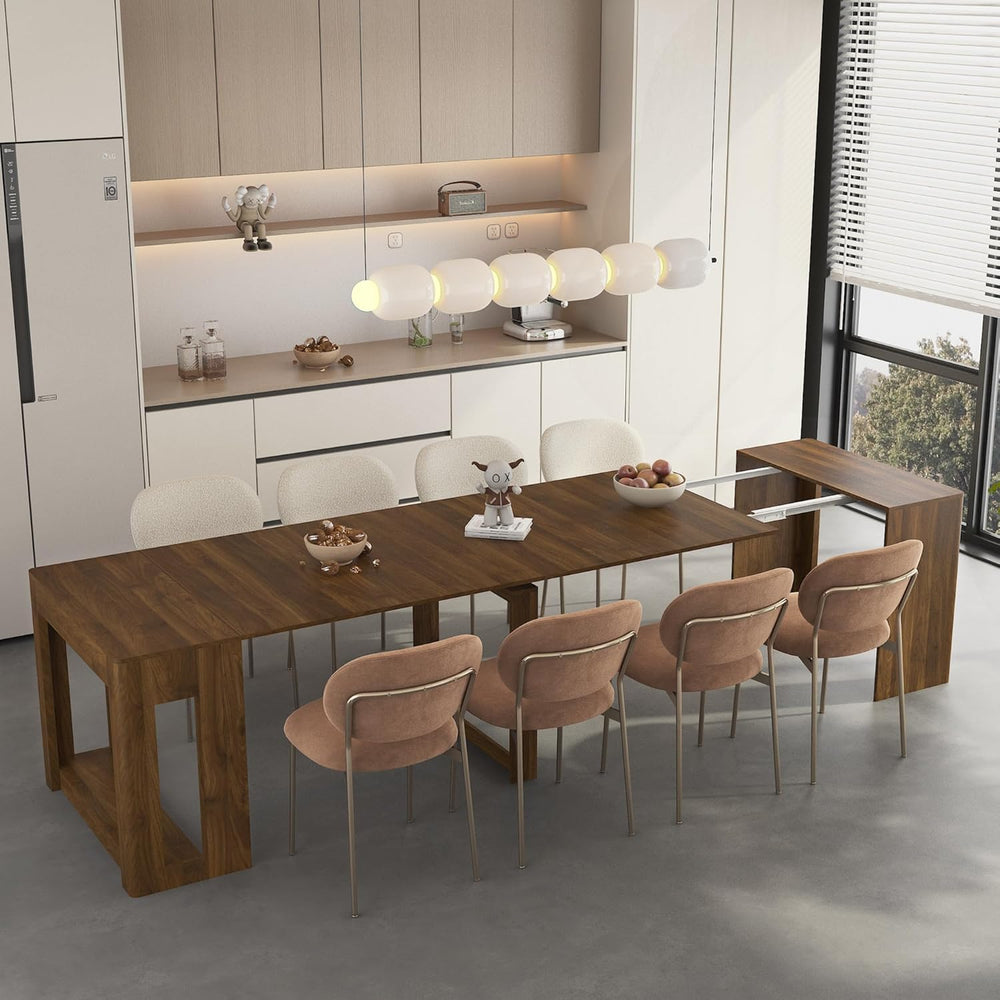 Extendable Dining Room Table for 1-10, 29.9"-108.7" Modern Farmhous...