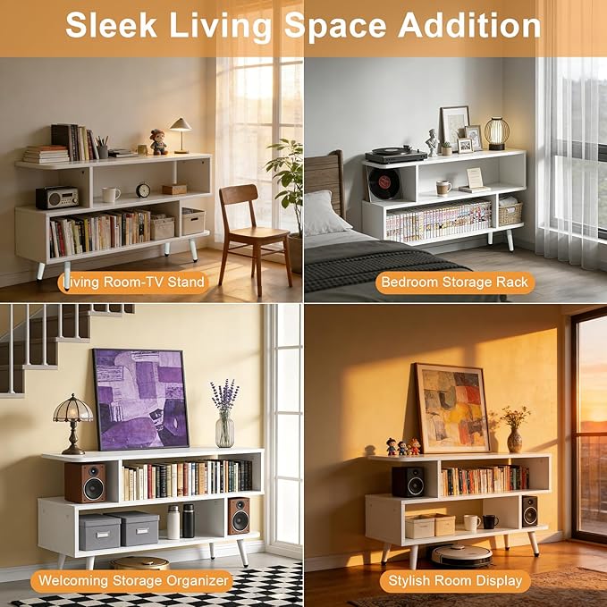 Lightdot TV Stand for TVs up to 45'', Modern Entertainment Center wit...