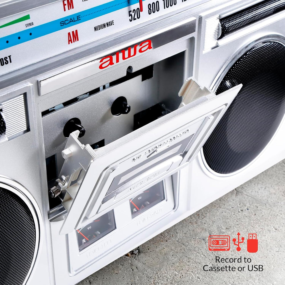 Aiwa BackTrack Jr Portable Cassette Tape Player & AM/FM Radio Boombox