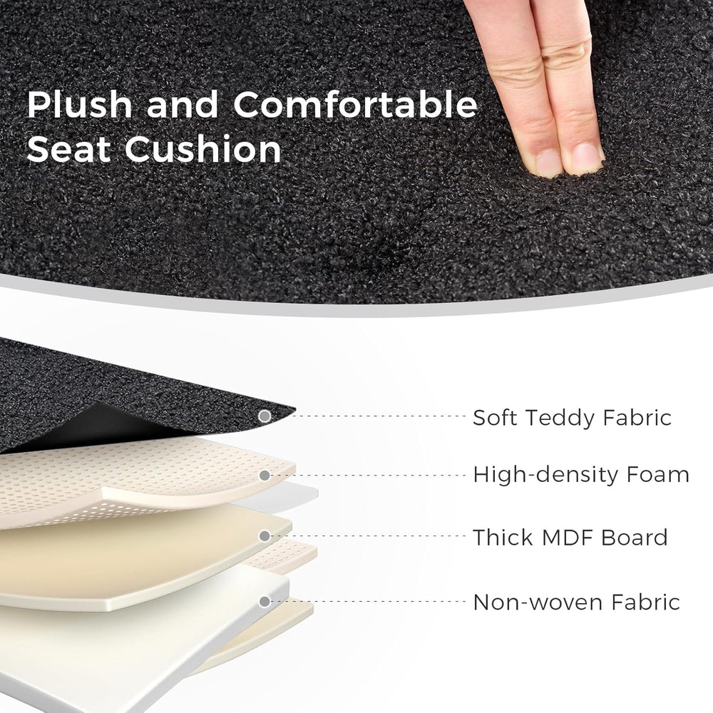 DUMOS Folding Storage Ottoman Bench, Oval Round Ottoman End of Bed Foot Rest ...