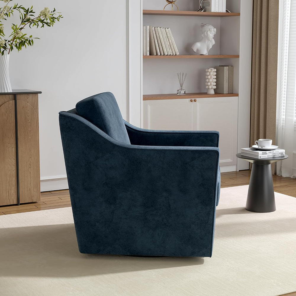 Swivel Accent Chairs Set of 2, 360° Swivel Armchairs with Deep Seat, Navy