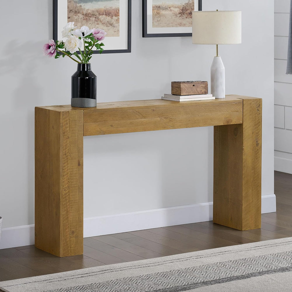 Alaterre Furniture Stockyard Solid Wood Console Table - 56 Inch Modern Farmho...