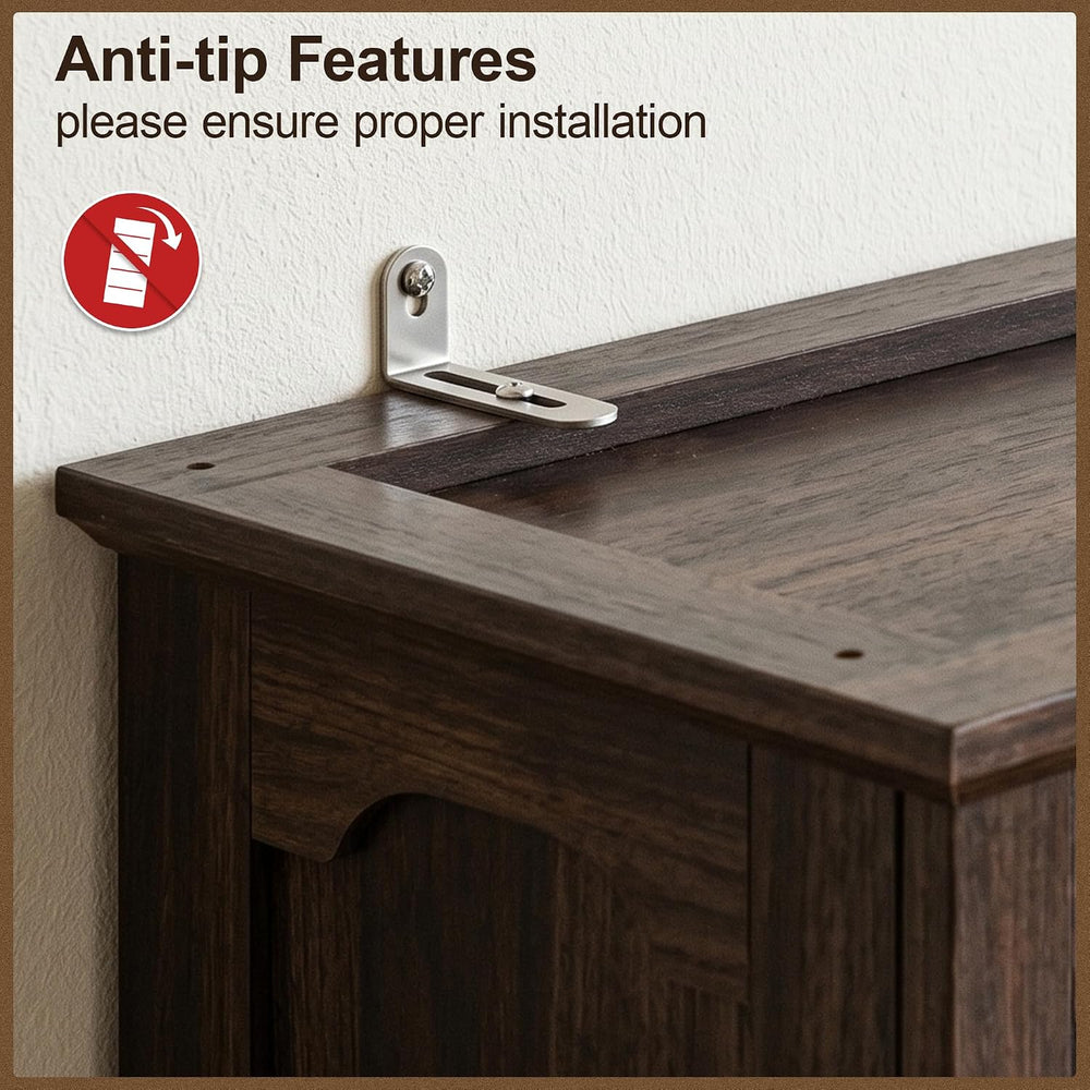 70” Walnut Bookcase Bookshelf, 5-Tier Farmhouse Bookcase Shelves