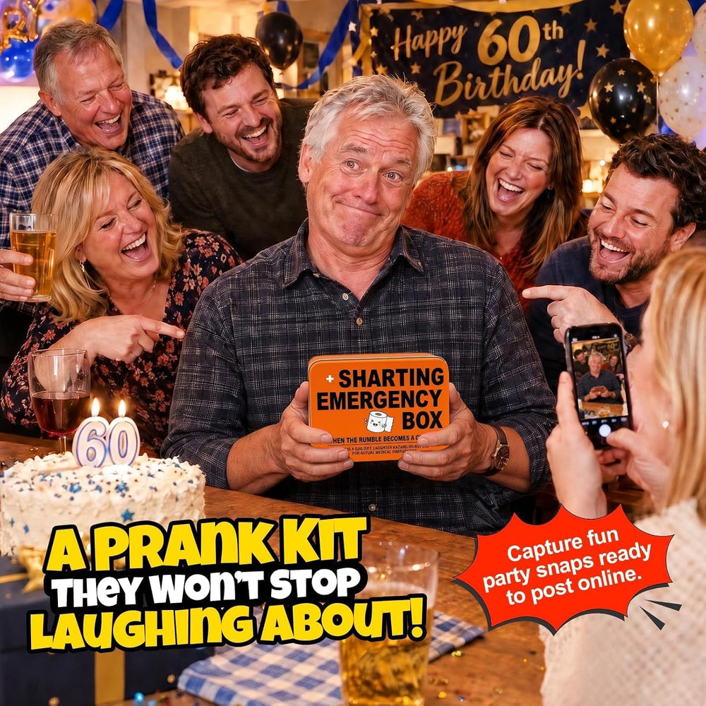 Funny Sharting Survival Kit, White Elephant Prank Gag Gifts for Men