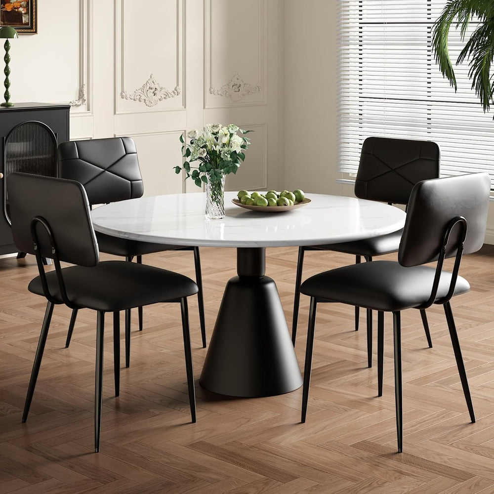 VECELO Dining Chairs Set of 2, Modern Upholstered Kitchen Chairs with Faux Le...
