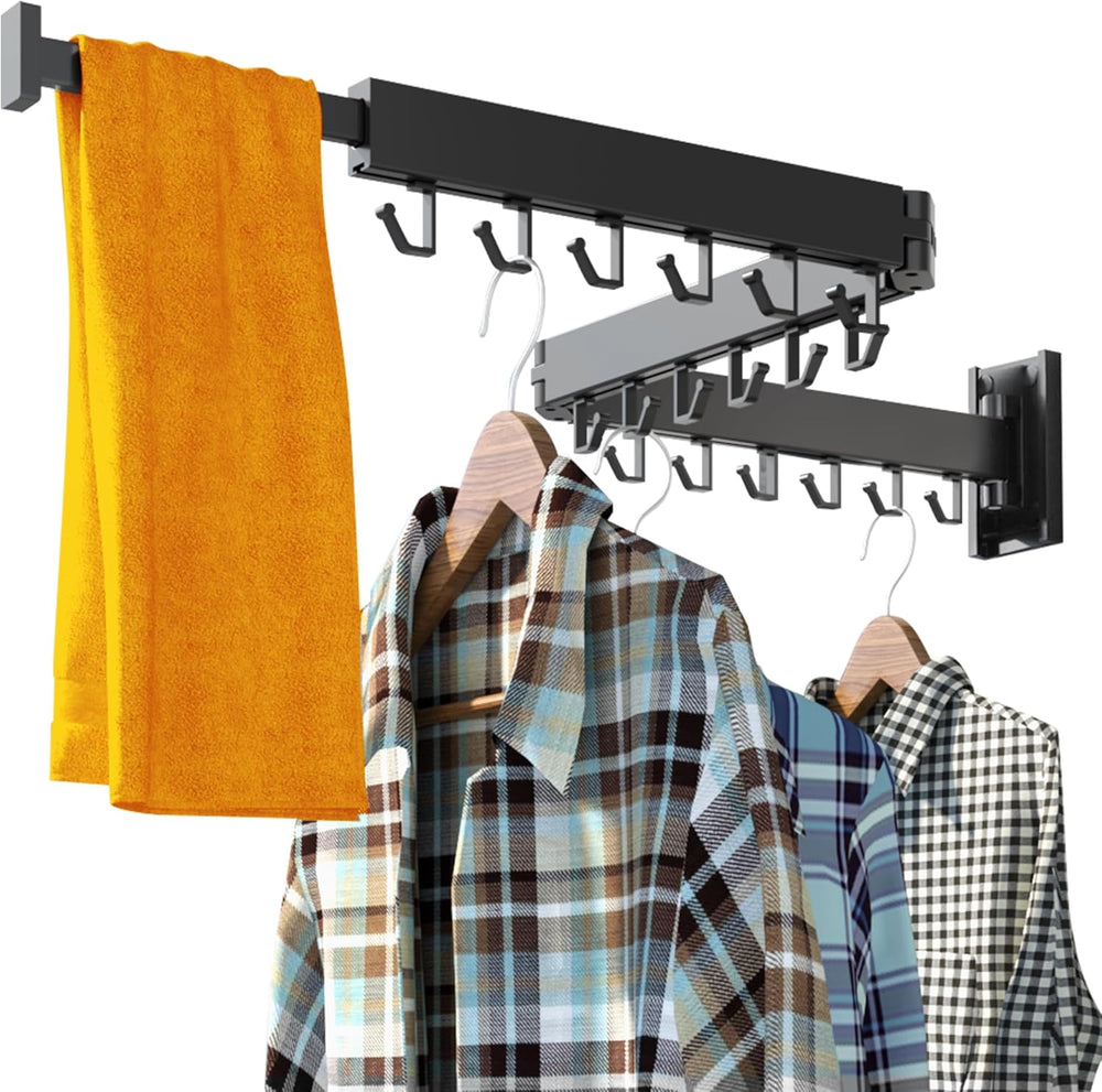 HEILAIYI Clothes Drying Rack for Laundry,Wall Mounted Clothes Hanger Rack,Fol...