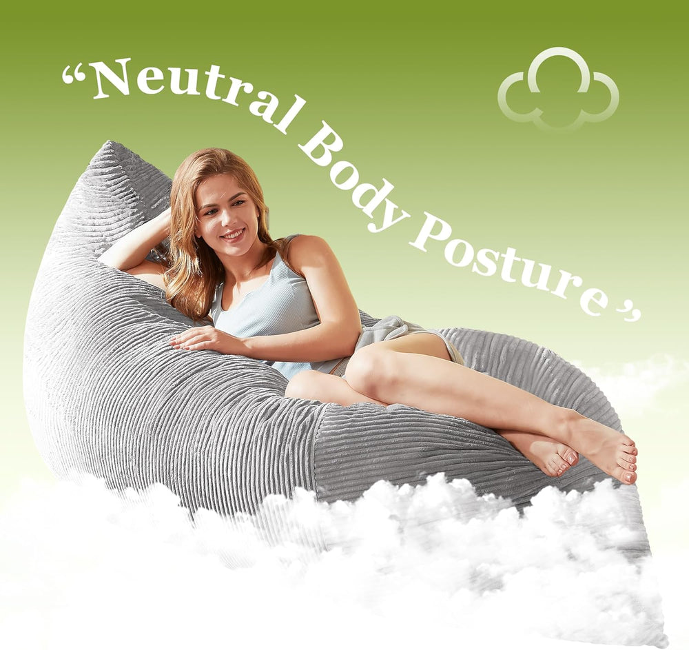 3 in 1 Big Bean Bag Chair, Large Giant Bean Bag Chairs for Adults, Convertibl...